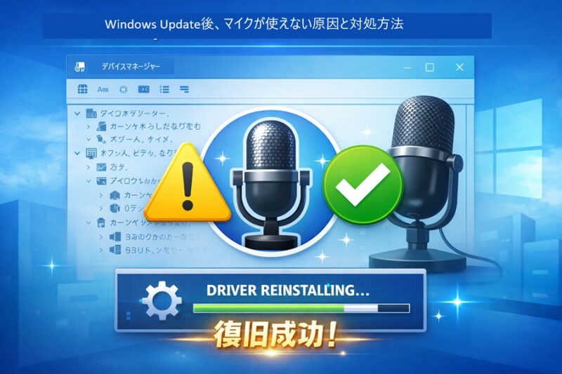 【KB5094126】アップデート後、マイクが使えない原因と復旧方法