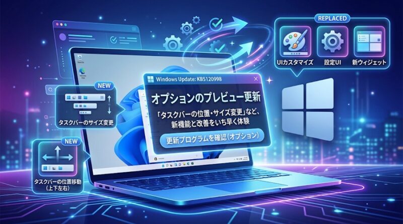 【2026年8月】Win11 プレビュー更新 KB5120998の内容・新機能・改善点・注意点は？