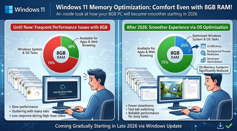 【朗報】Windows11が8GBメモリでも快適になる！？Microsoftの最適化施策と実際の限界を解説