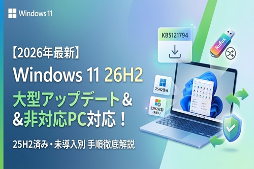 【2026年最新】Windows11 26H2はいつ届く？新機能と「非対応PC」のアップグレード可否を徹底解説