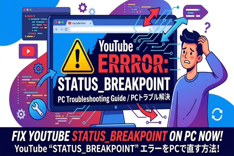 【YouTube】エラー「STATUS＿BREAKPOINT」が出た時の原因と5つの対処法【PC・Chrome】