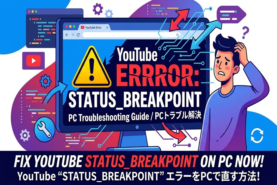 【YouTube】エラー「STATUS＿BREAKPOINT」が出た時の原因と5つの対処法【PC・Chrome】